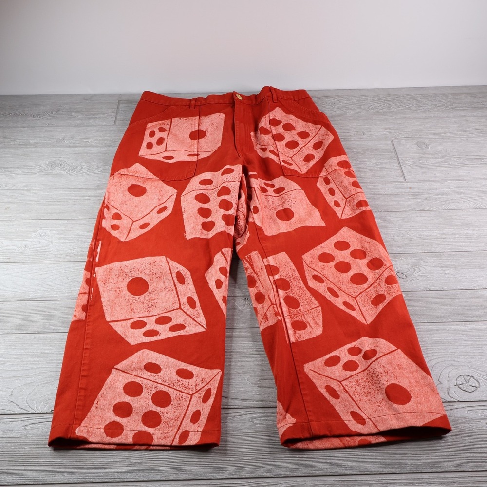 Big Bud Press Work Pants Women's Size 0XL Dice All Over Print Elastic Waist